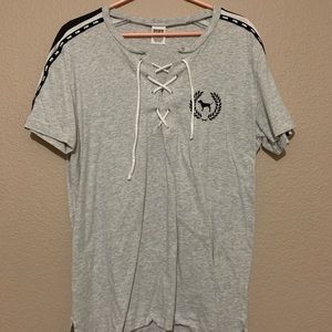 Pink Lace Up T-shirt